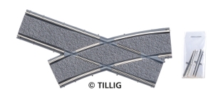 TILLIG 87664 - H0 Bogenkreuzung links Asphalt